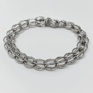 Sterling Silver Charm Bracelet Size 6 1/4 Inches